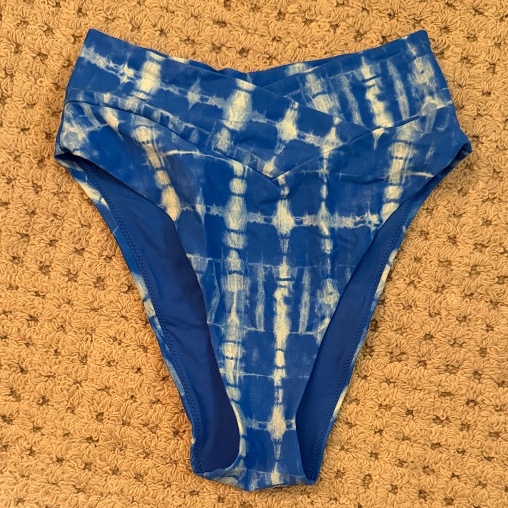 Aerie Blue and Cream Bikini Bottom